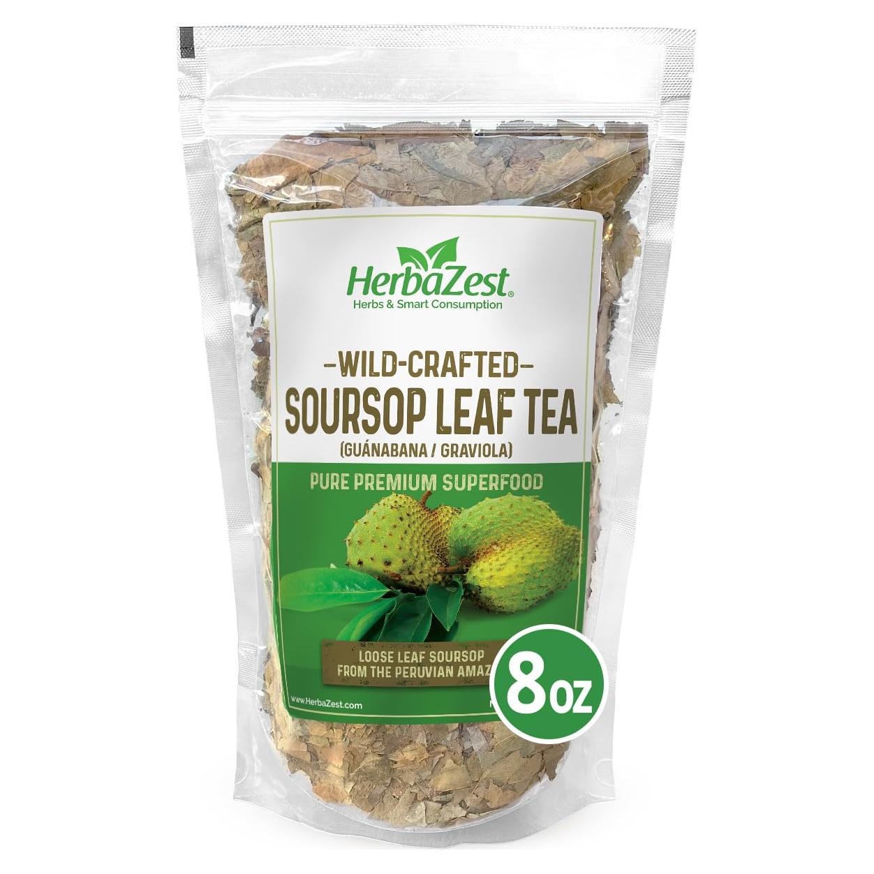 Té de Hoja de Guanábana HerbaZest 225g 100% Puro Natural