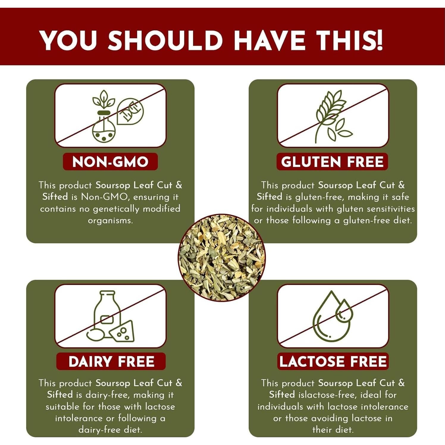 Hoja de Soursop Seco Orgánico 226.8g - Organic Way - Té Herbal