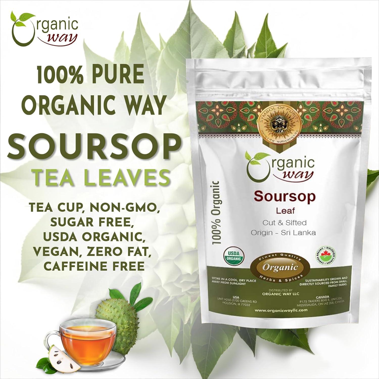 Hoja de Soursop Seco Orgánico 226.8g - Organic Way - Té Herbal