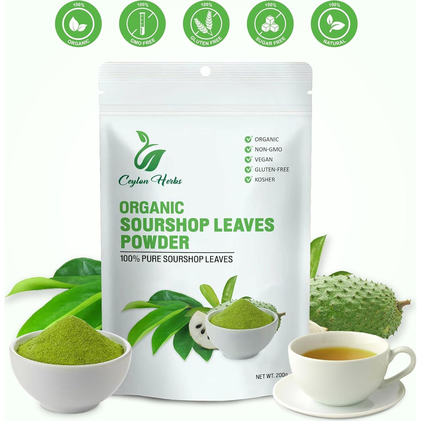 200g Polvo de Hojas de Guanábana Orgánico Ceylon Herbs