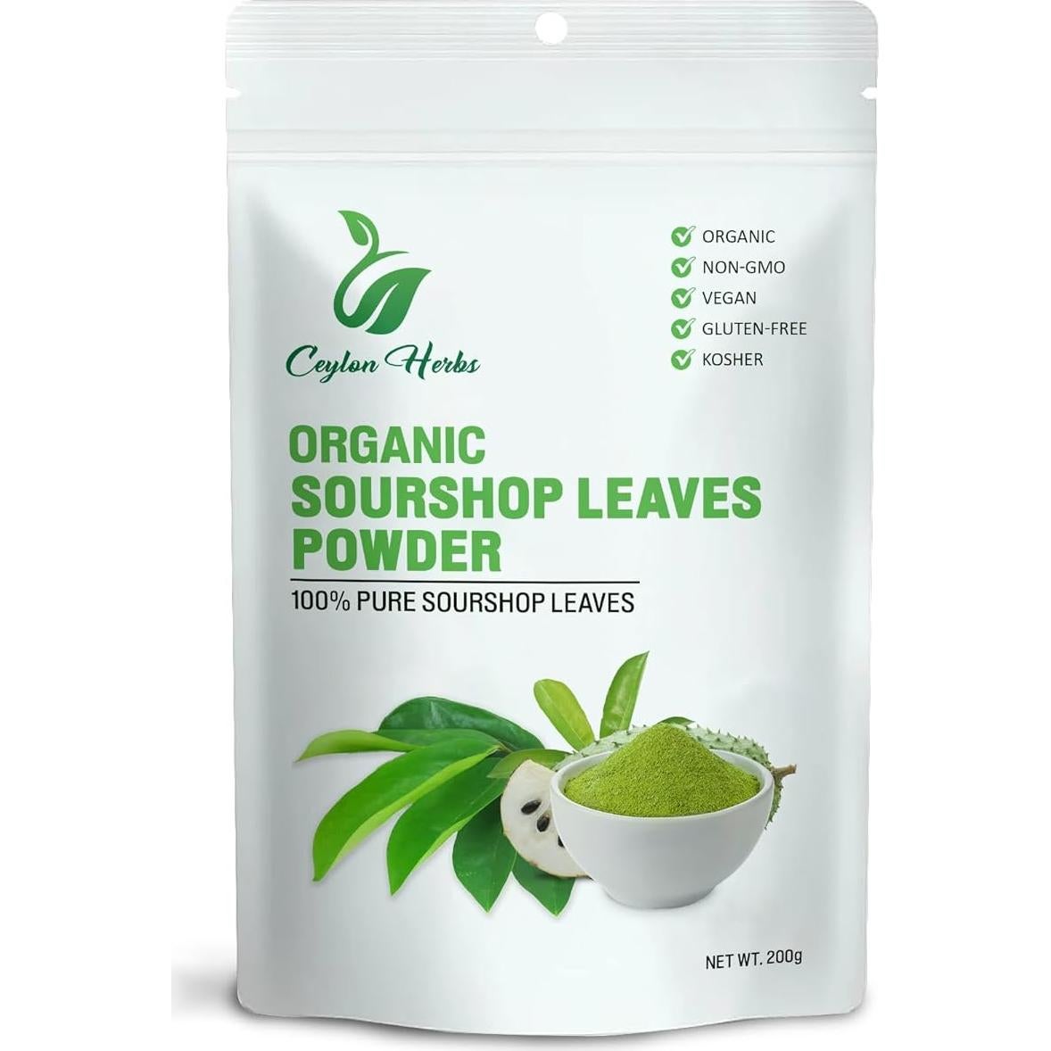 200g Polvo de Hojas de Guanábana Orgánico Ceylon Herbs