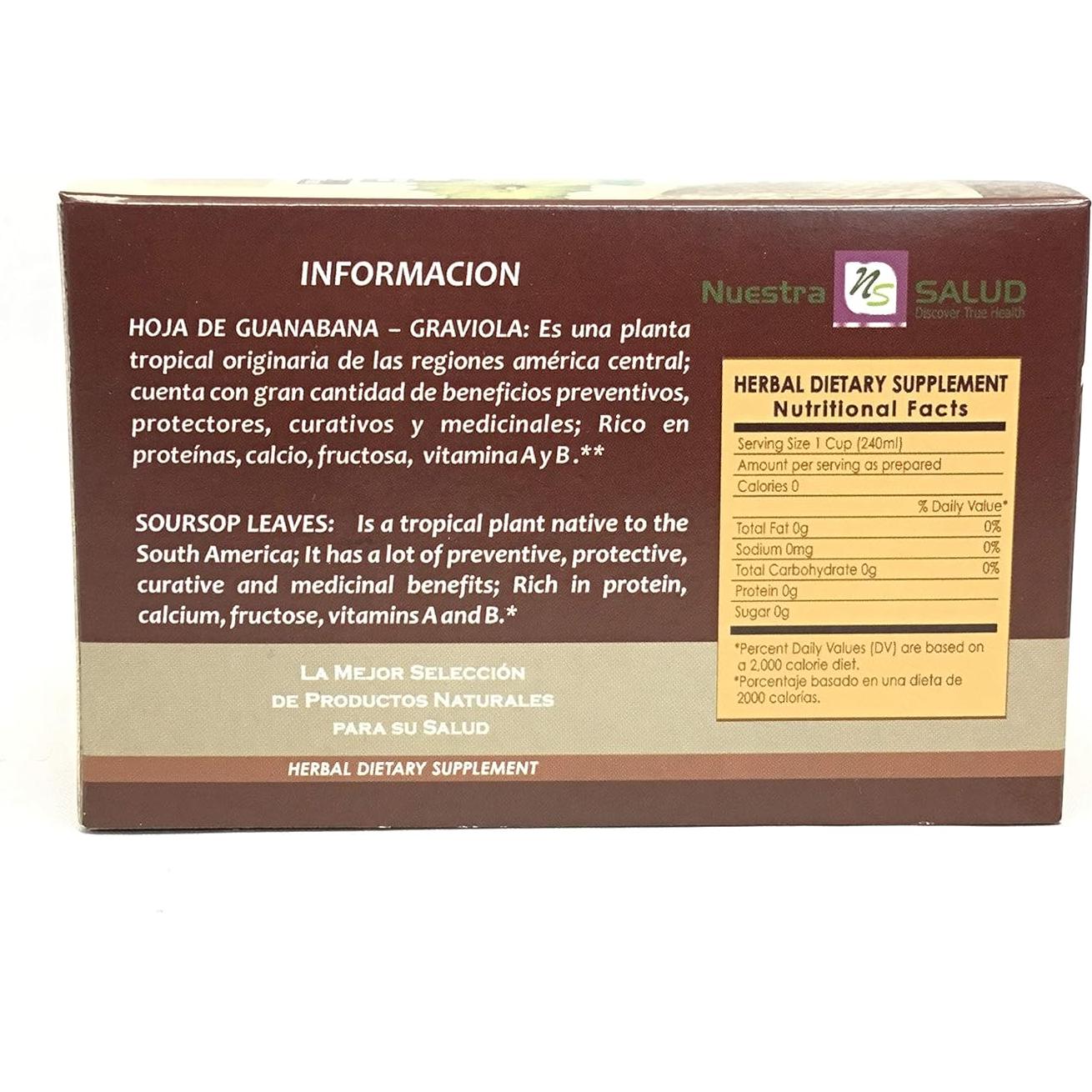 Hojas de Guanábana Secas 20 Bolsitas de Té - CGS