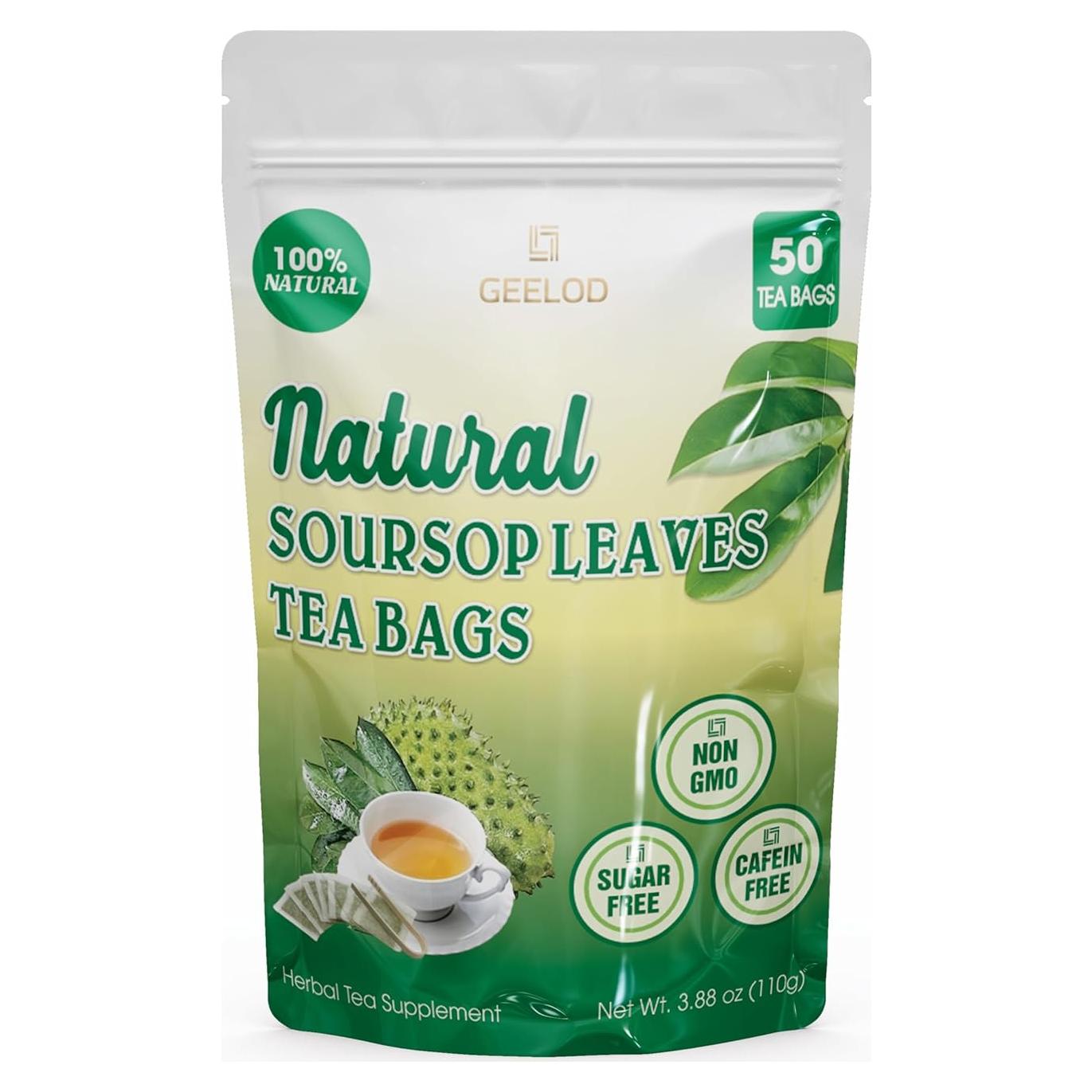 Té de Hoja de Guanábana Geelod 50 Bolsitas 100% Natural