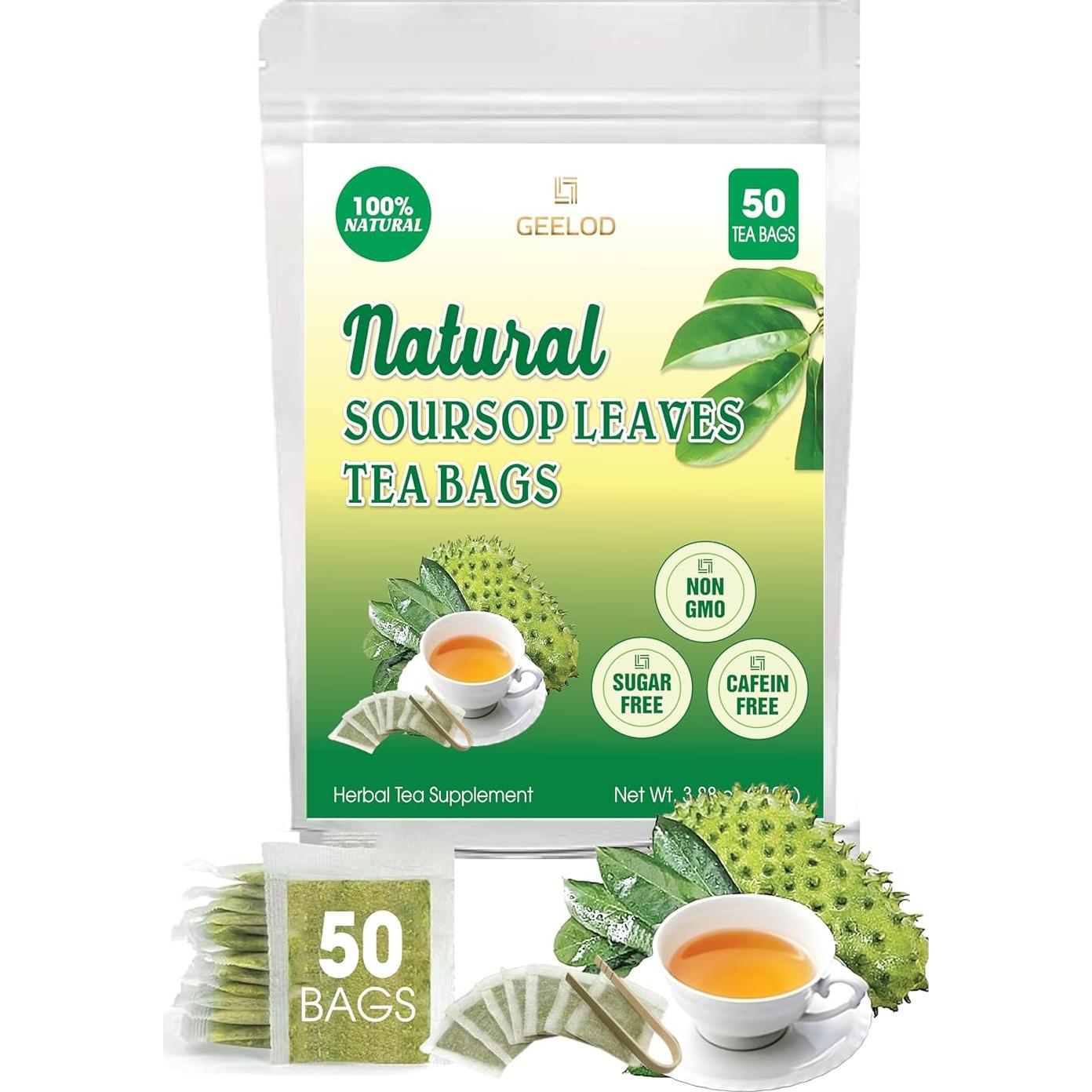 Té de Hoja de Guanábana Geelod 50 Bolsitas 100% Natural