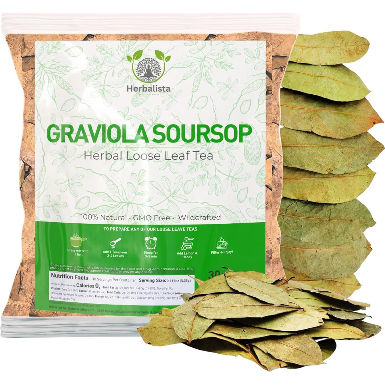 Hojas de Guanábana Secas 227g Herbalista - 100% Naturales