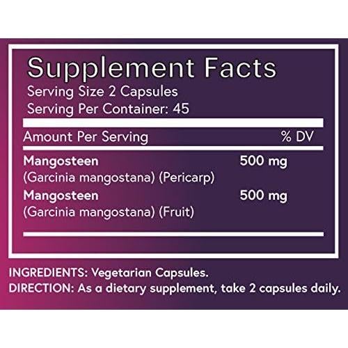 Cápsulas de Mangostán Natrition 90 unidades - Antioxidantes y Multivitamínico
