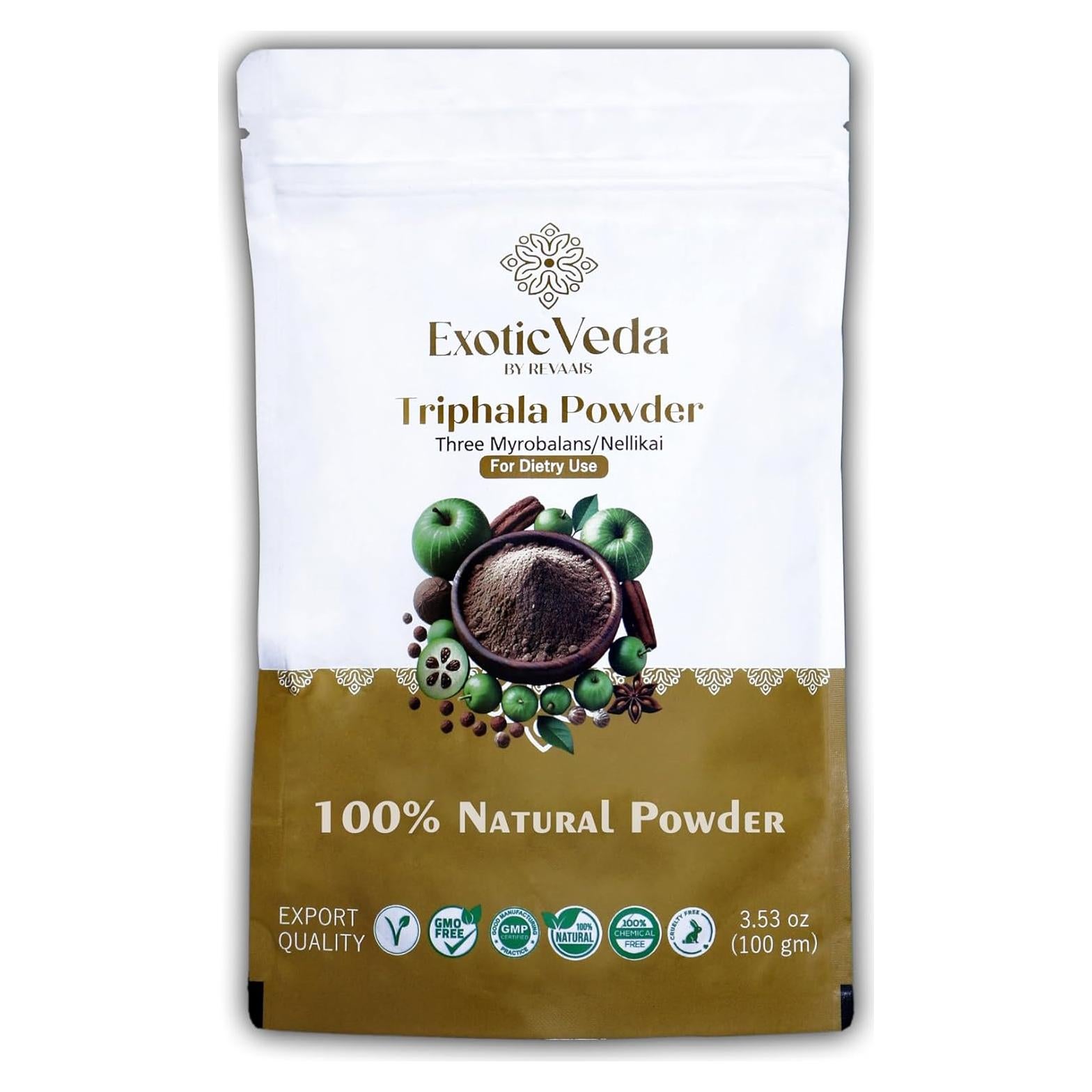 Polvo de Triphala Orgánico Exotic Veda 100g - Detox Natural