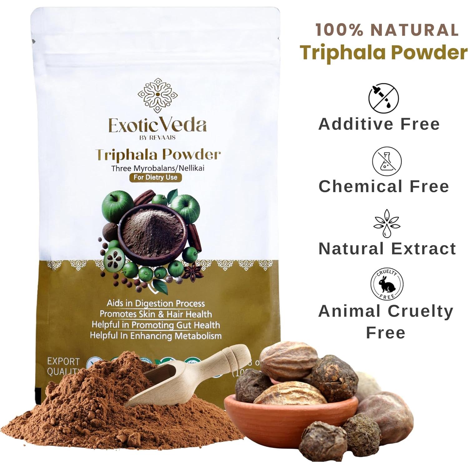 Polvo de Triphala Orgánico Exotic Veda 100g - Detox Natural