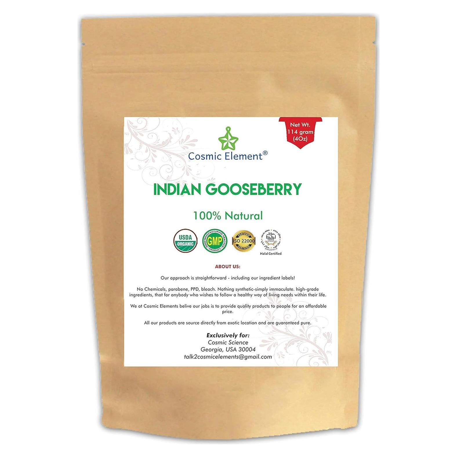 Polvo de Amla Orgánico 113.4 g - Cosmic Element, Vitamina C