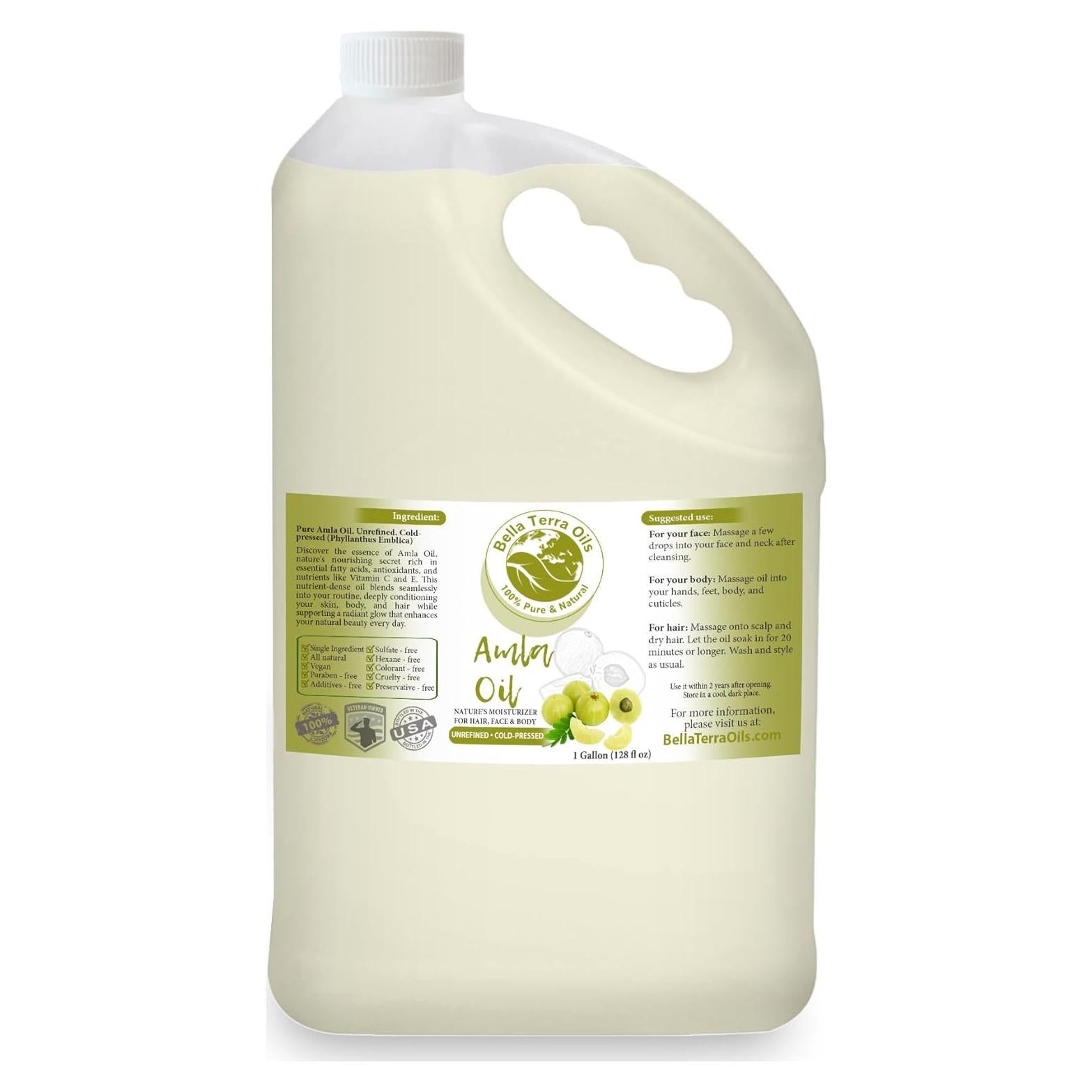 Aceite de Amla Orgánico Bella Terra 3.78 L - Puro y Nutritivo