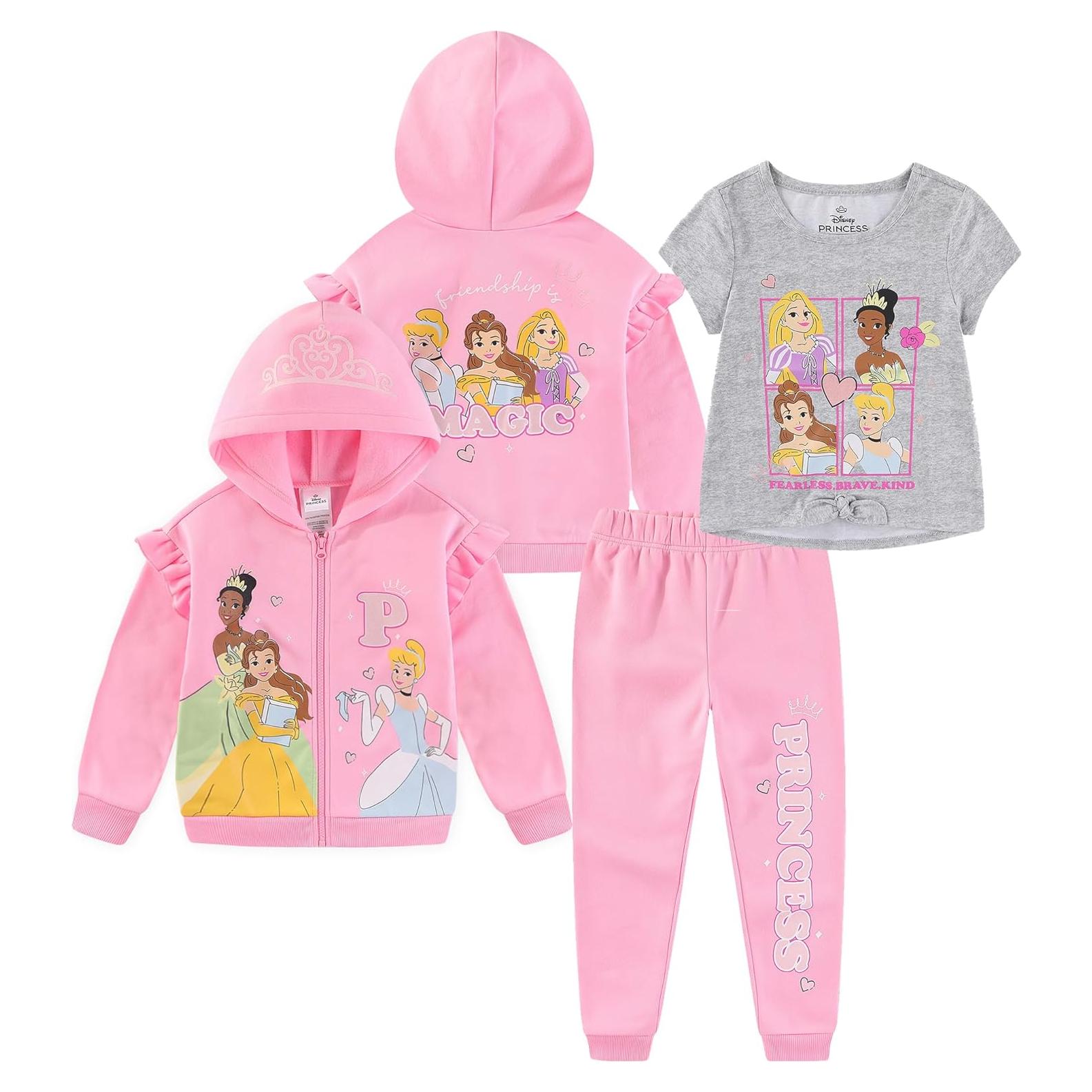 Conjunto Sudadera, Camiseta y Pantalones Disney Niñas 3 Piezas