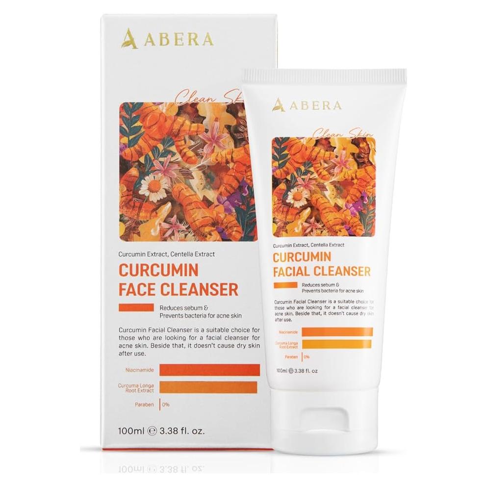 Limpiador Facial ABERA de Cúrcuma 100 ml - Piel Sensible 4 en 1