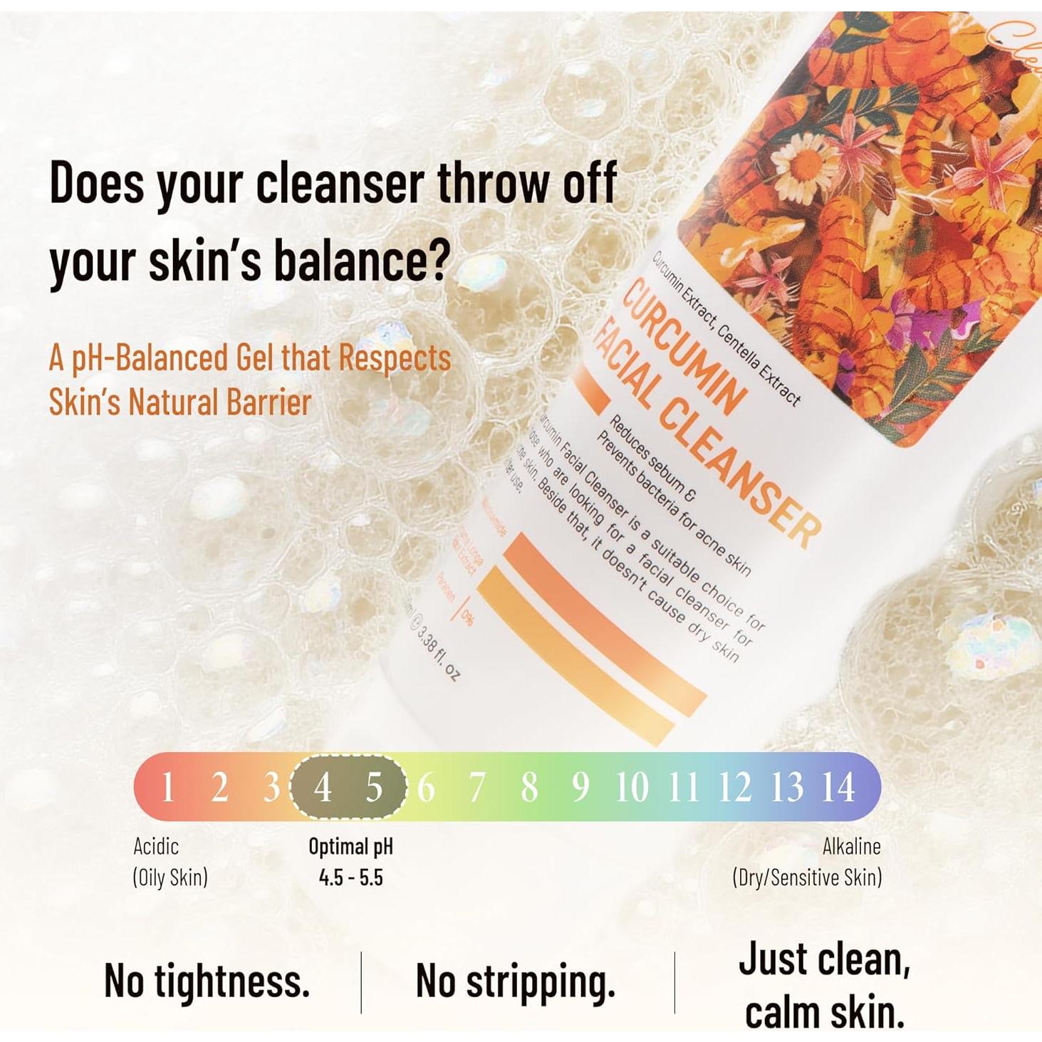 Limpiador Facial ABERA de Cúrcuma 100 ml - Piel Sensible 4 en 1