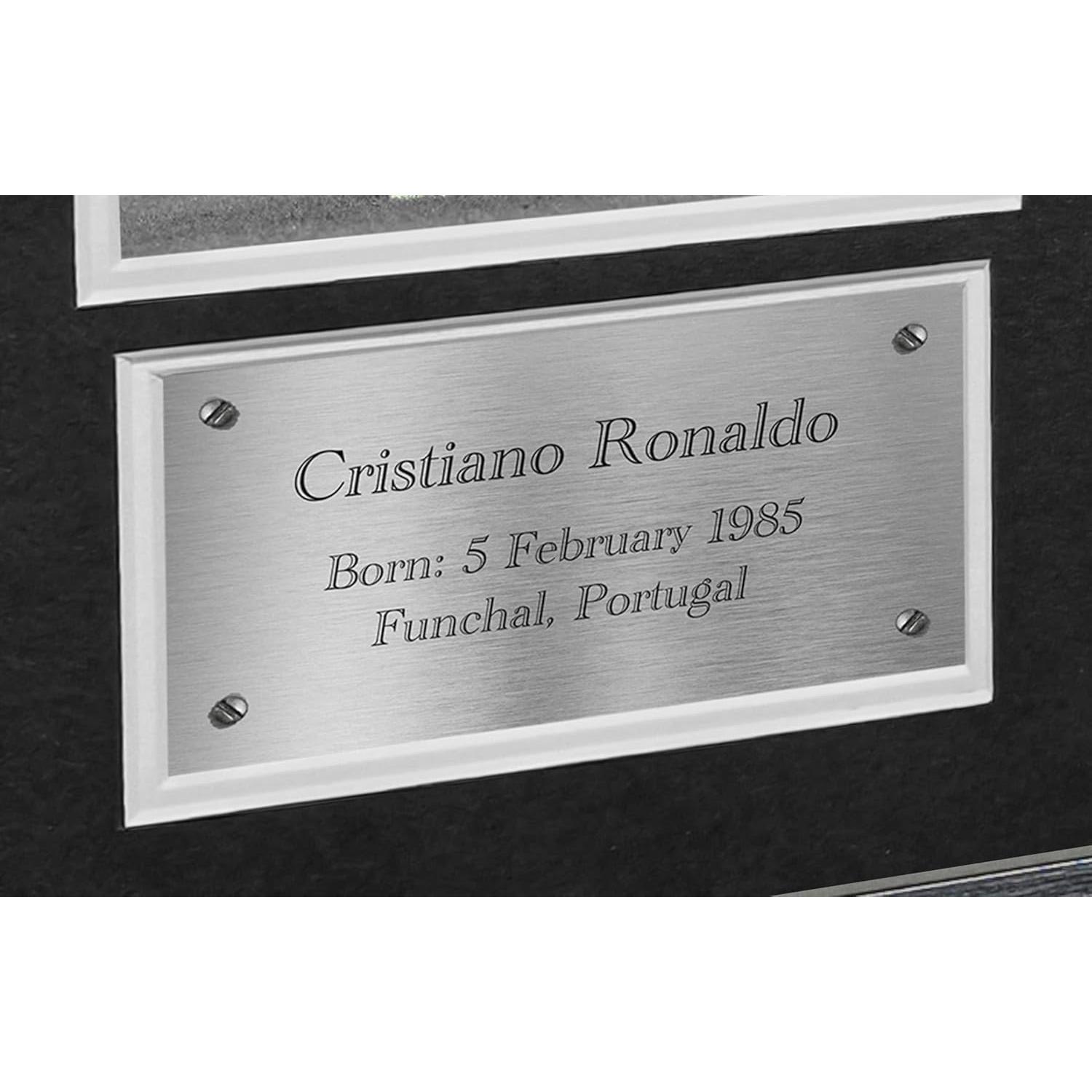 Montaje Fotográfico Cristiano Ronaldo y Lionel Messi - Marco de Madera