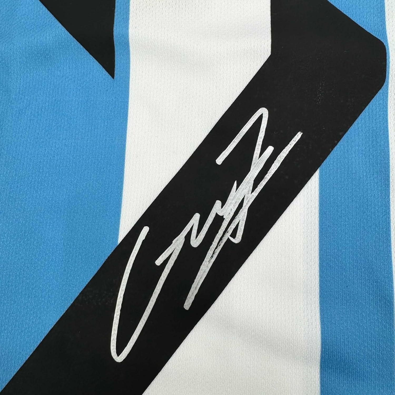 Camiseta de fútbol firmada Alejandro Garnacho Argentina Azul
