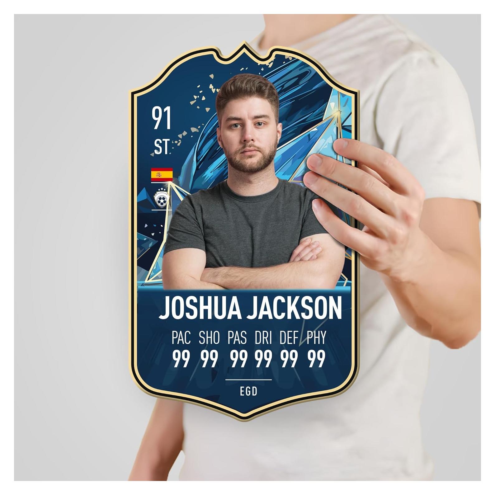 Placa Personalizada de Fútbol EGD - 21.6x14 cm con Cinta Adhesiva