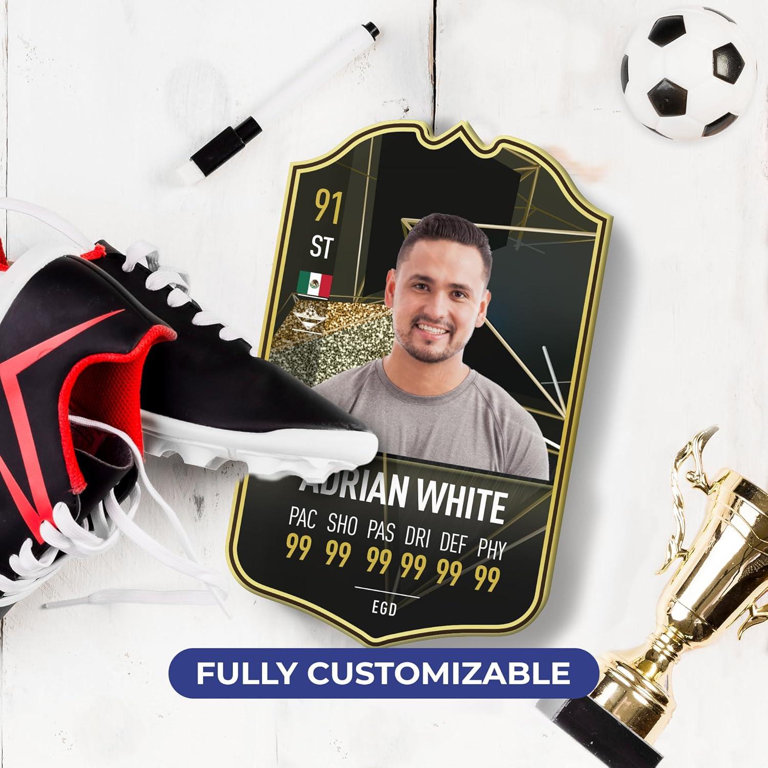 Placa Personalizada de Fútbol EGD - 21.6x14 cm con Cinta Adhesiva