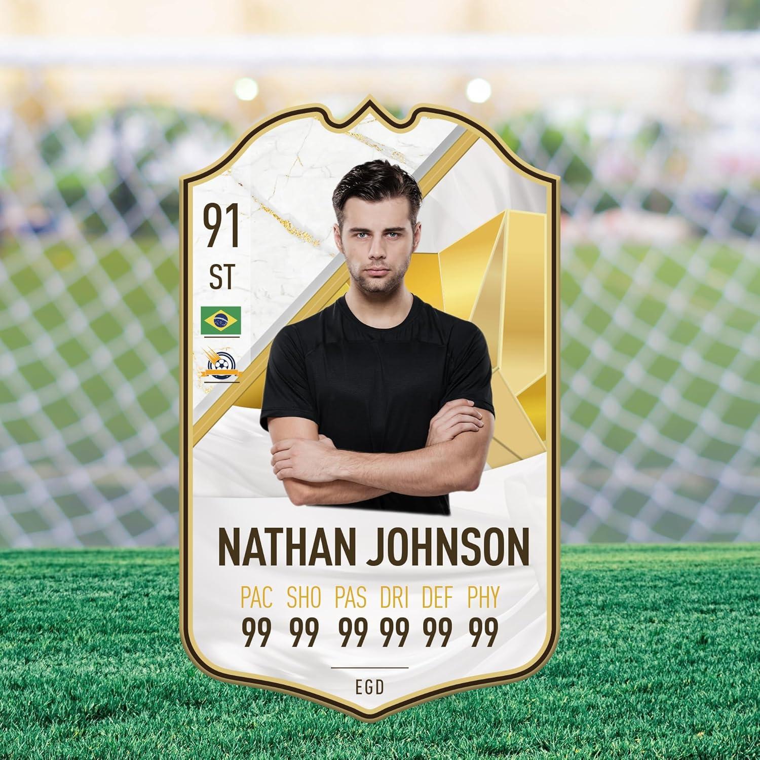 Placa Personalizada de Fútbol EGD - 21.6x14 cm con Cinta Adhesiva