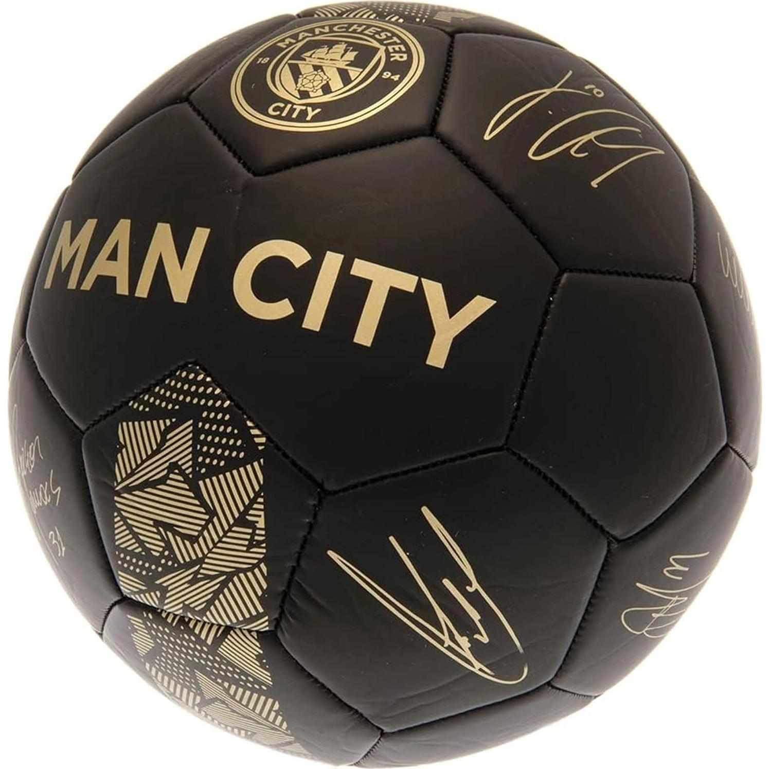 Balón de Fútbol Manchester City FC Phantom Negro/Oro 47 cm