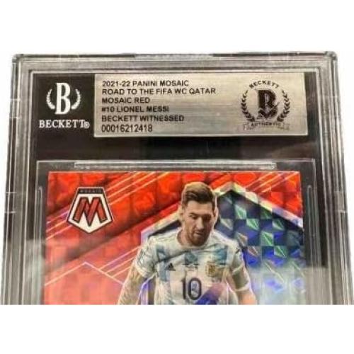 Tarjeta Firmada Lionel Messi 2021-22 Panini Mosaic #10 BAS