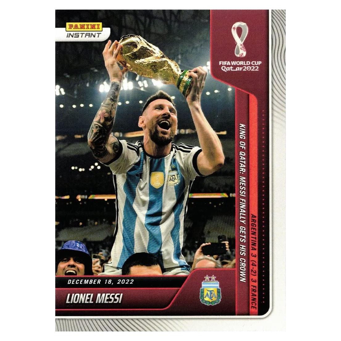 Tarjeta de Fútbol Panini 2022 Lionel Messi Argentina