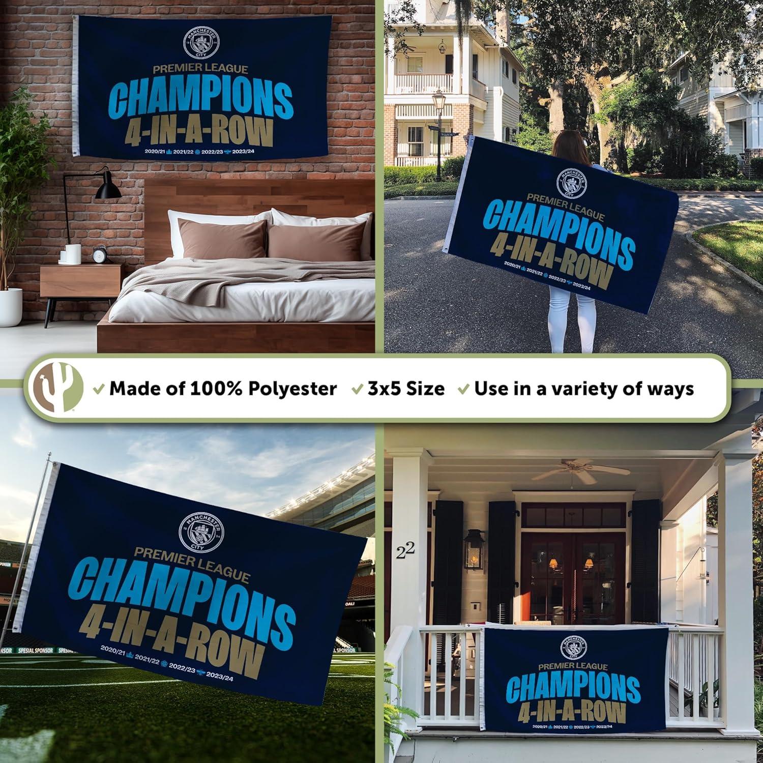 Bandera Manchester City 3x5 pies 100% Poliester Desert Cactus