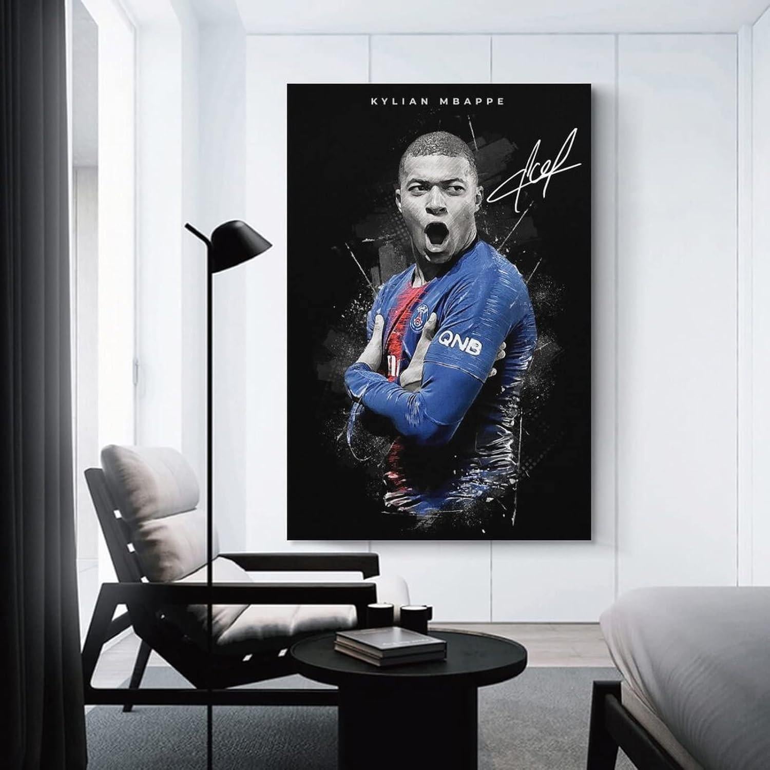 Póster Kylian Mbappé Lienzo Impreso 30x45cm Decoración