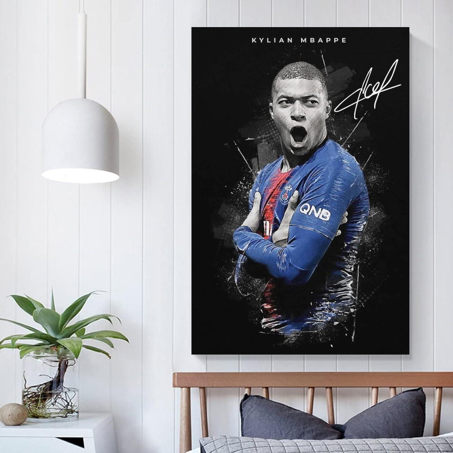 Póster Kylian Mbappé Lienzo Impreso 30x45cm Decoración