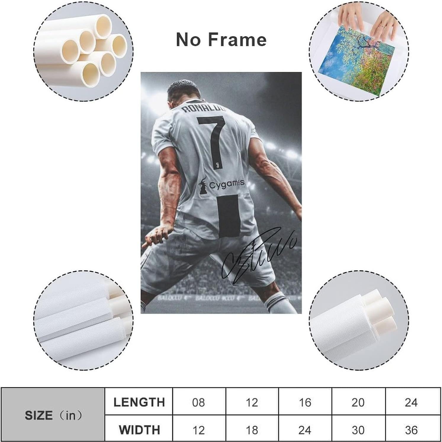 Póster de Lienzo Sin Marco YHSGY 30x45 cm Cristiano Ronaldo