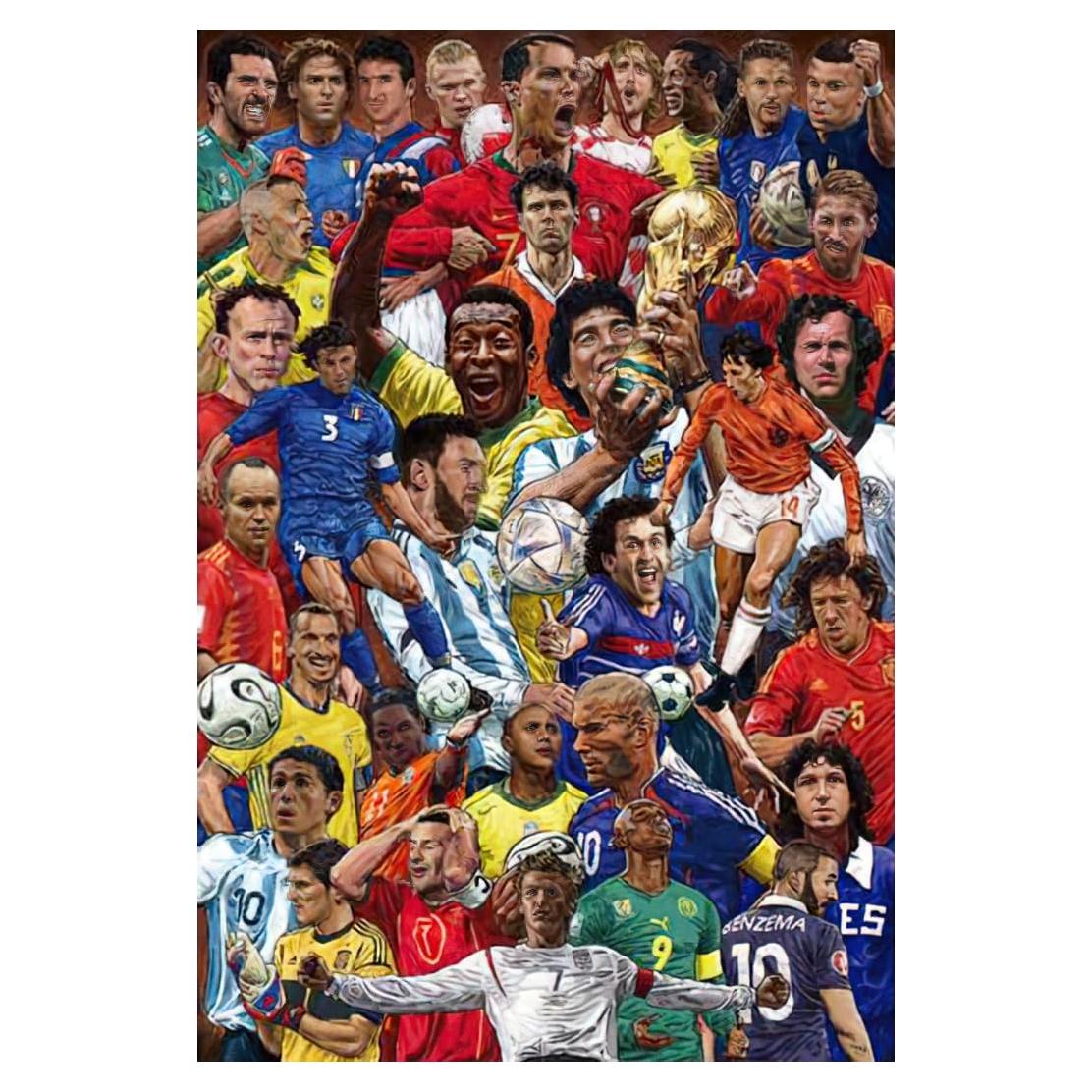 Póster Deportivo Leyendas del Fútbol 61x91 cm - Maradona, Messi