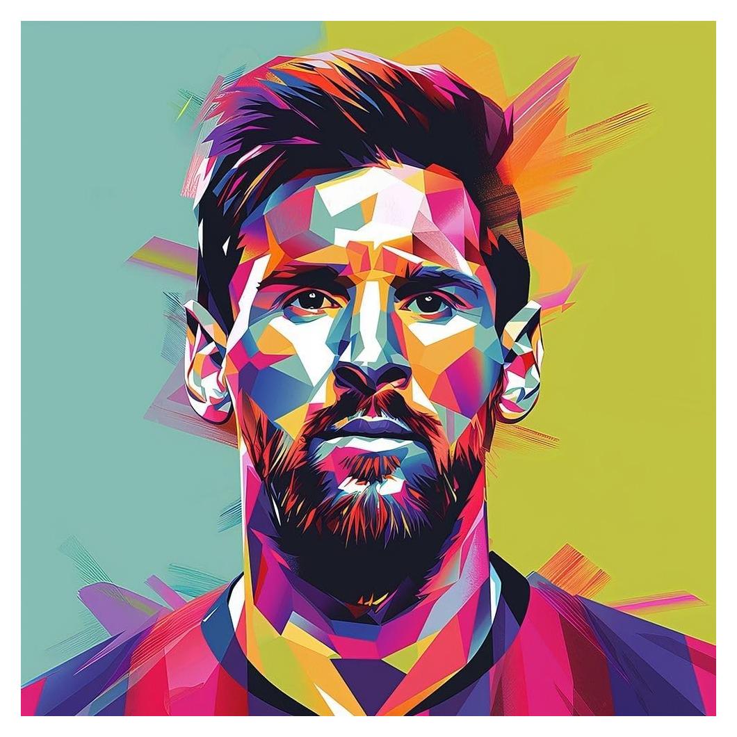 Póster de Arte Giclee Lionel Messi ArtDirect 121.92x121.92 cm