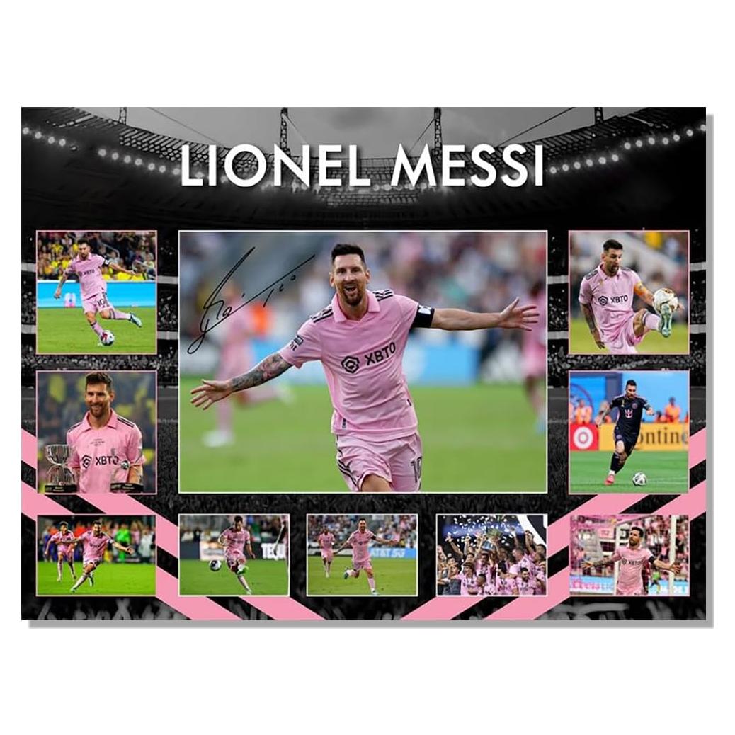 Póster Firmado Messi 40x60 cm Decoración Deportiva