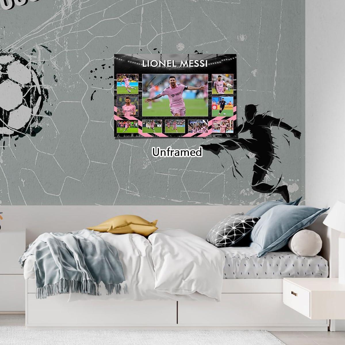 Póster Firmado Messi 40x60 cm Decoración Deportiva