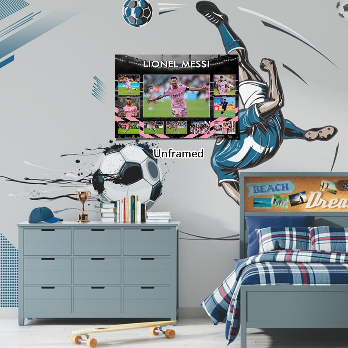 Póster Firmado Messi 40x60 cm Decoración Deportiva