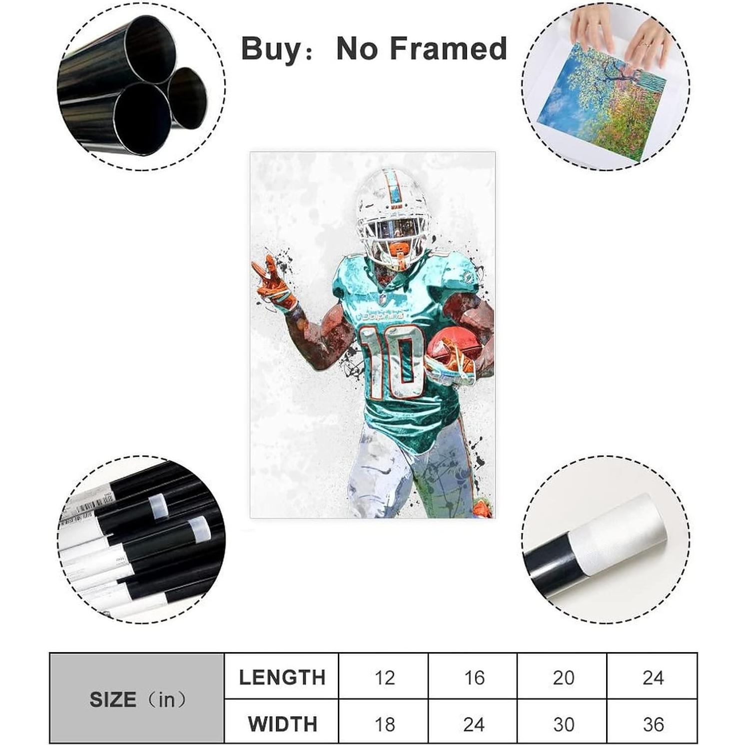 Póster Lienzo Tyreek Hill 45x30cm Decoración Alta Calidad