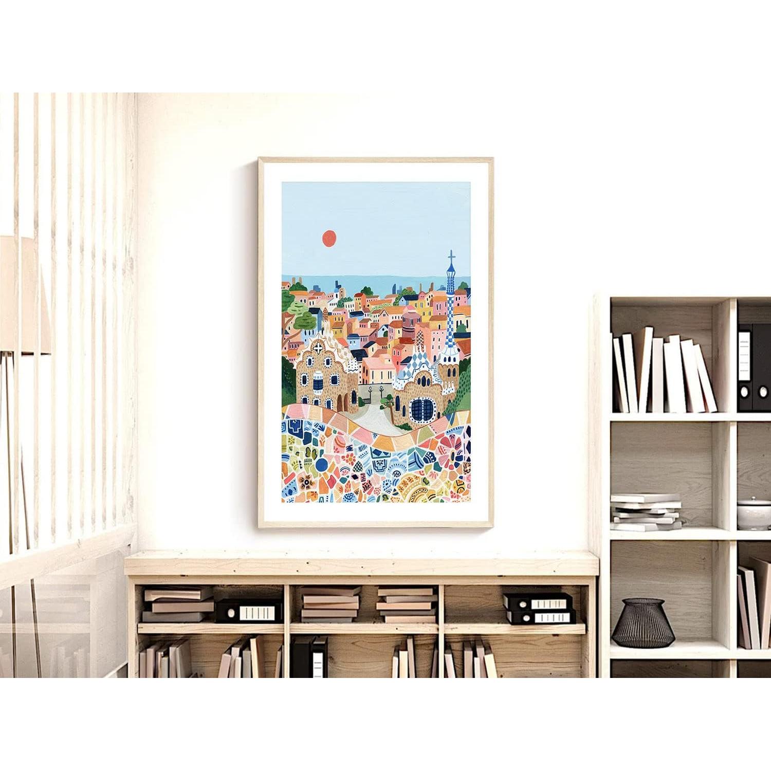 Póster de Arte de Viaje Barcelona Park Güell 28x23 cm Sin Marco