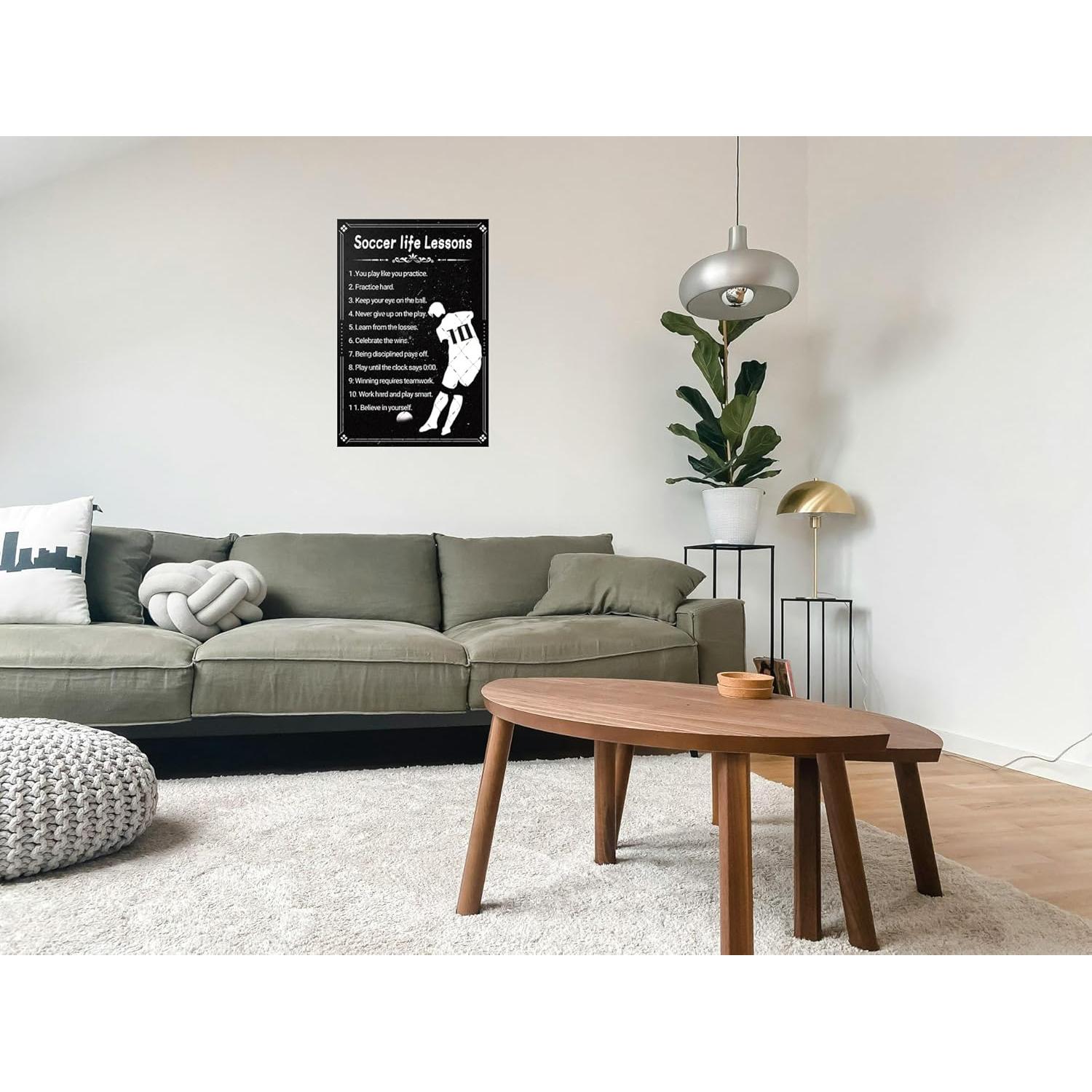 Cartel de Metal EMOHAT Lecciones de Vida en el Fútbol 30x20 cm