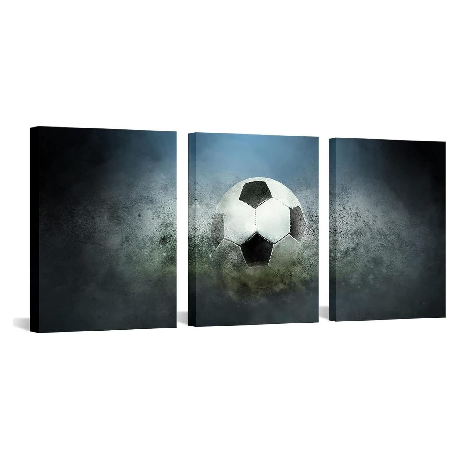 Decoración de Pared Lona Fútbol YeiLnm 30x40 cm 3 Paneles