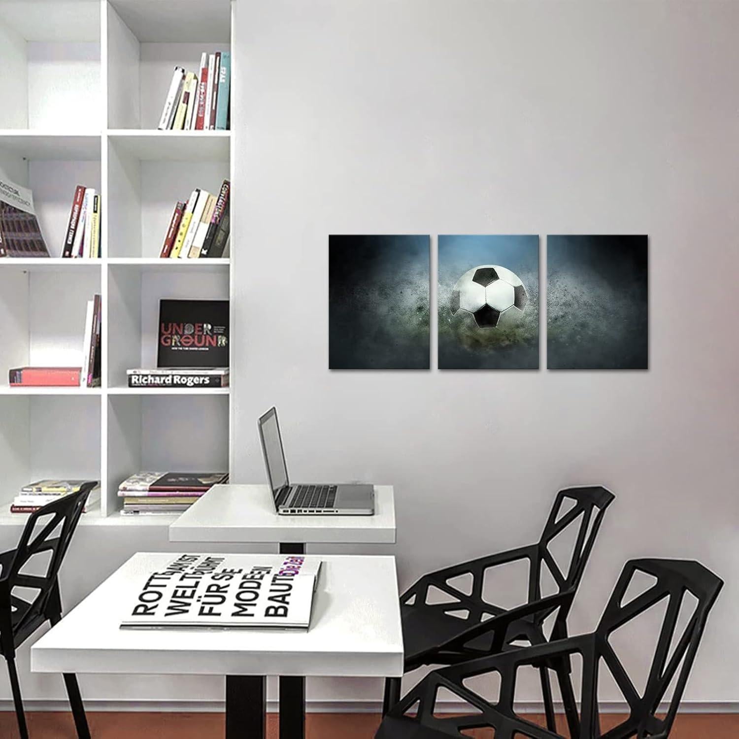 Decoración de Pared Lona Fútbol YeiLnm 30x40 cm 3 Paneles