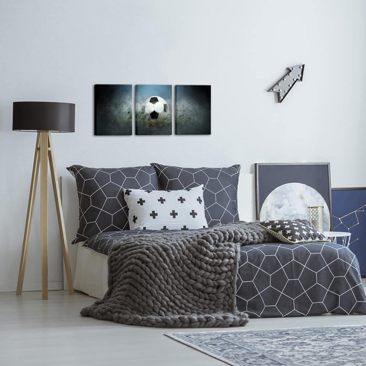 Decoración de Pared Lona Fútbol YeiLnm 30x40 cm 3 Paneles