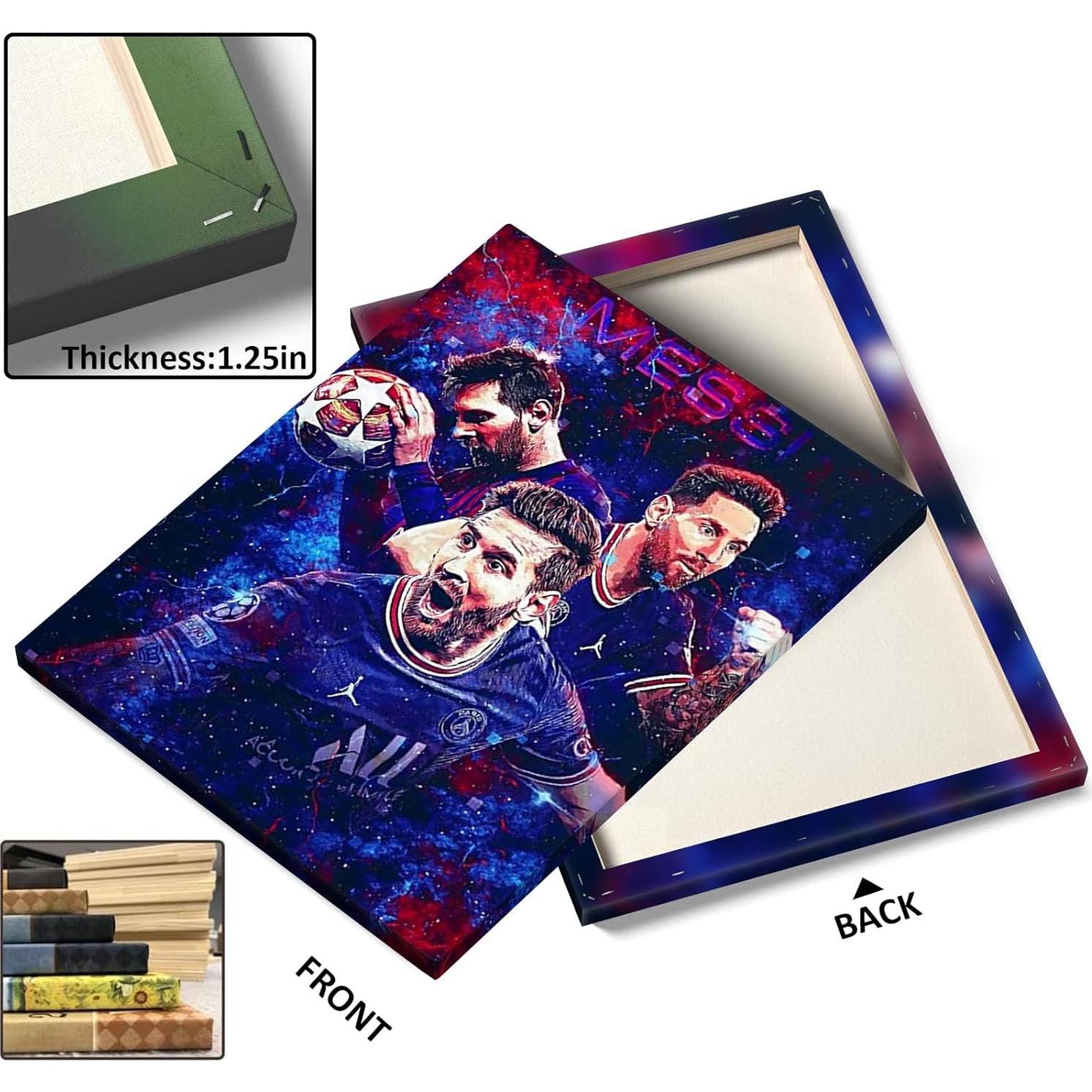 Lienzo de Pared Lionel Messi PSG y Barcelona 40.64x50.8cm