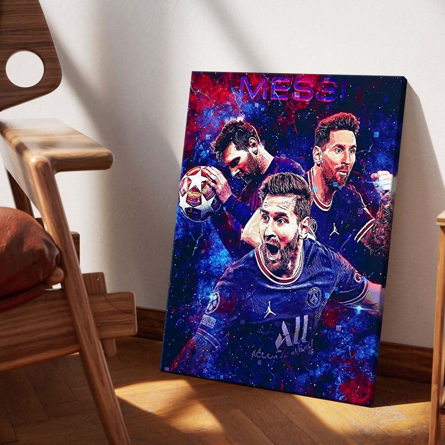 Lienzo de Pared Lionel Messi PSG y Barcelona 40.64x50.8cm