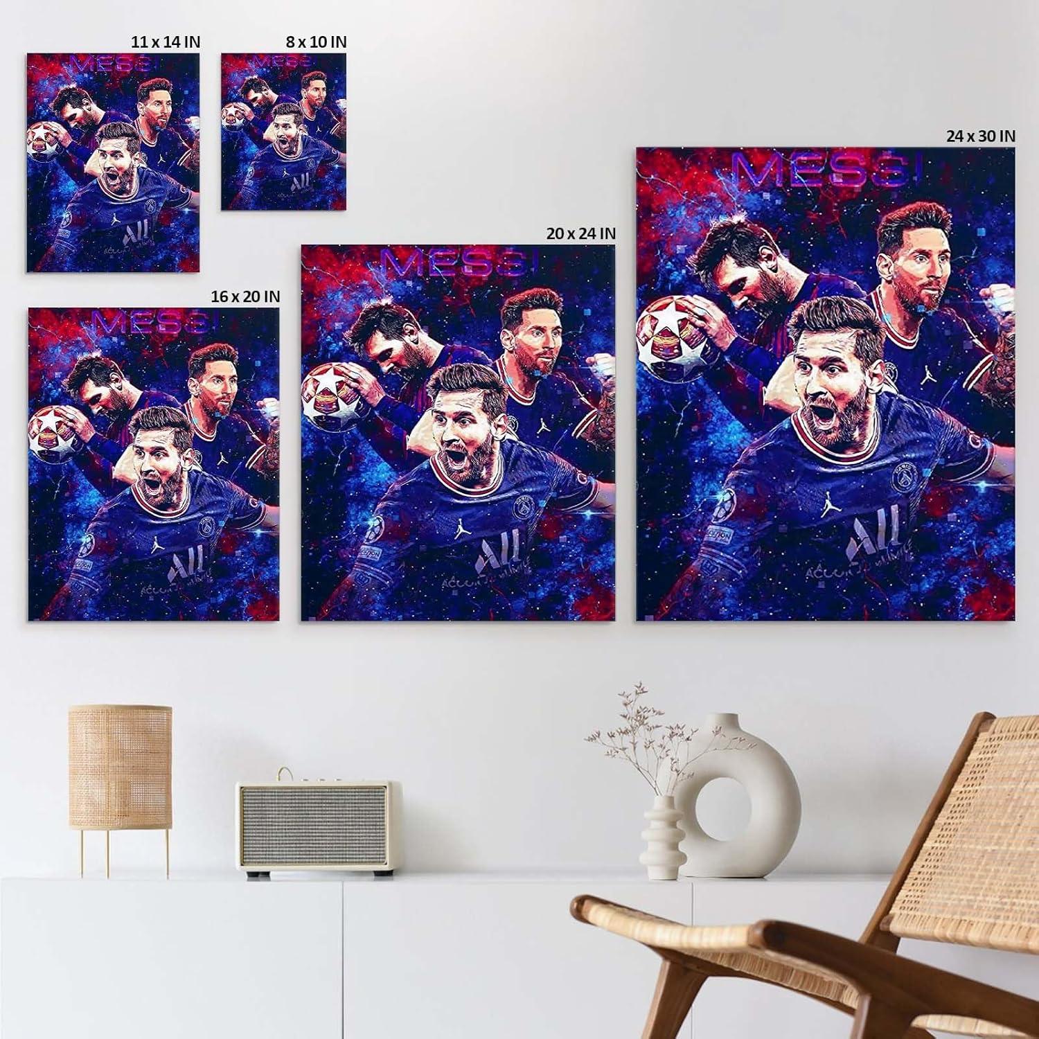 Lienzo de Pared Lionel Messi PSG y Barcelona 40.64x50.8cm