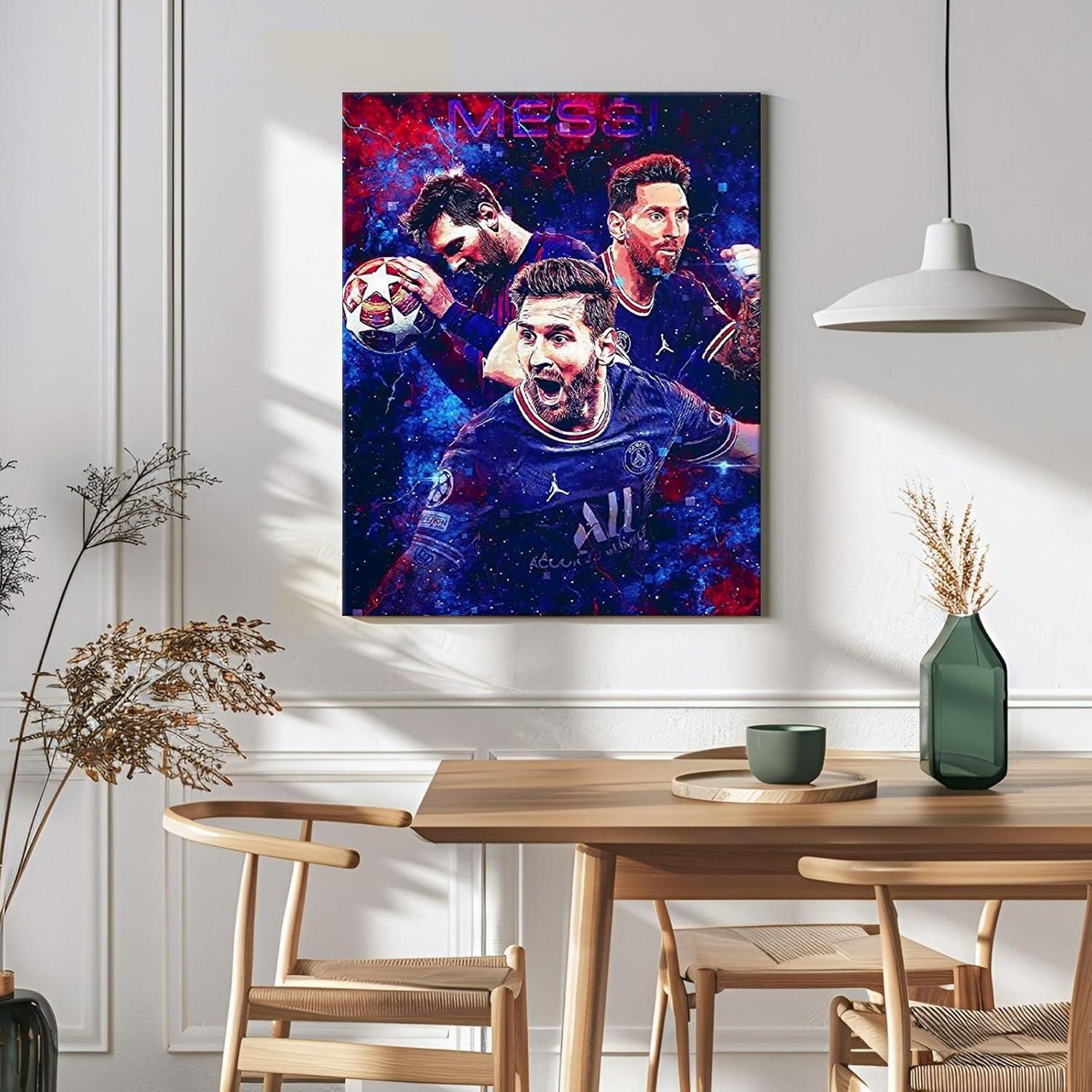 Lienzo de Pared Lionel Messi PSG y Barcelona 40.64x50.8cm