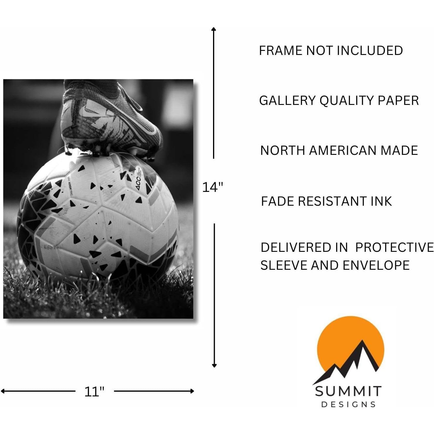 Impresión de Arte de Pared Fútbol Summit Designs 28x36 cm