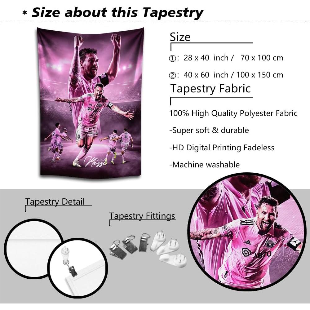 Póster de tapiz de pared Lionel Messi 100x150 cm decoración