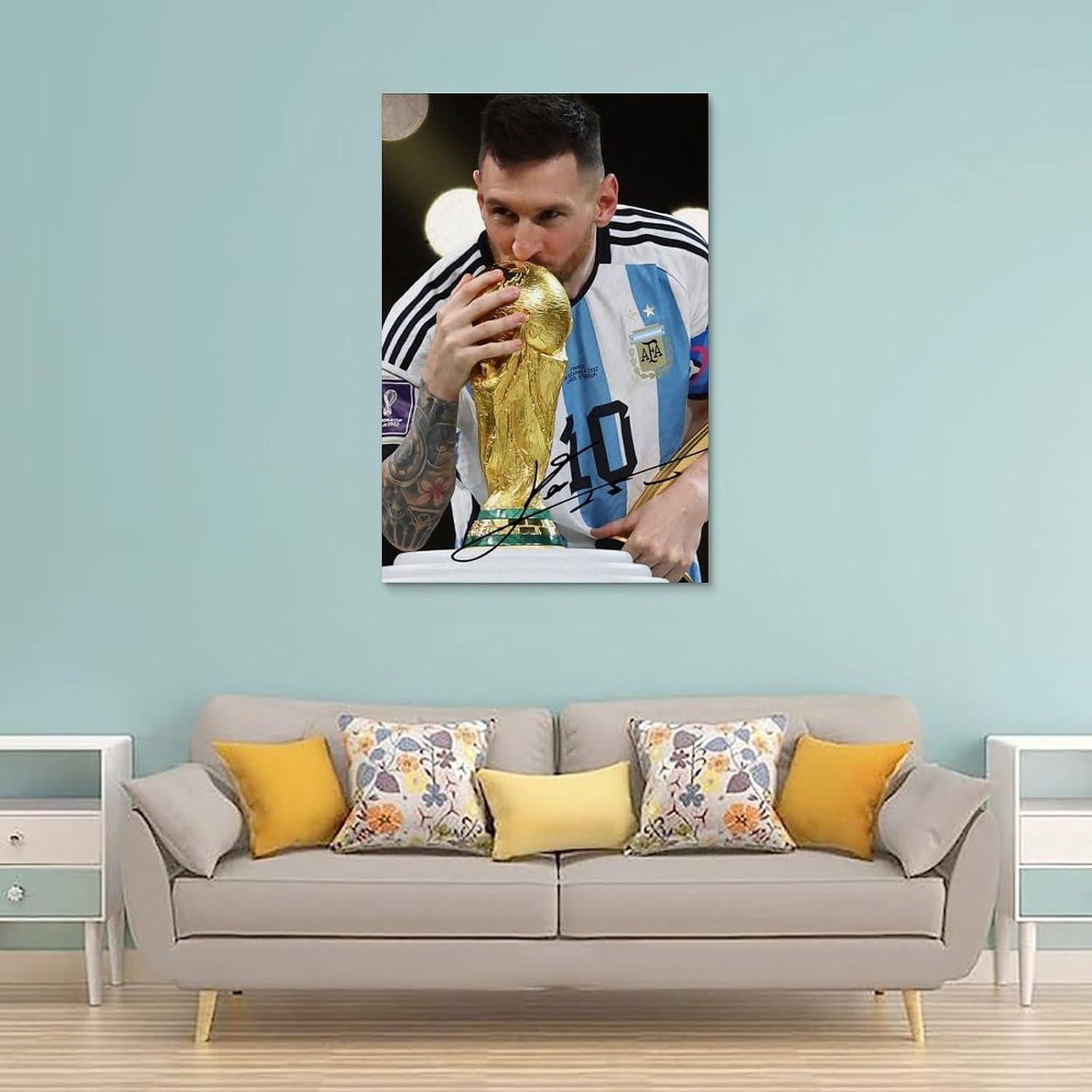 Póster Decorativo Lienzo Lionel Messi 20x30cm Sin Marco