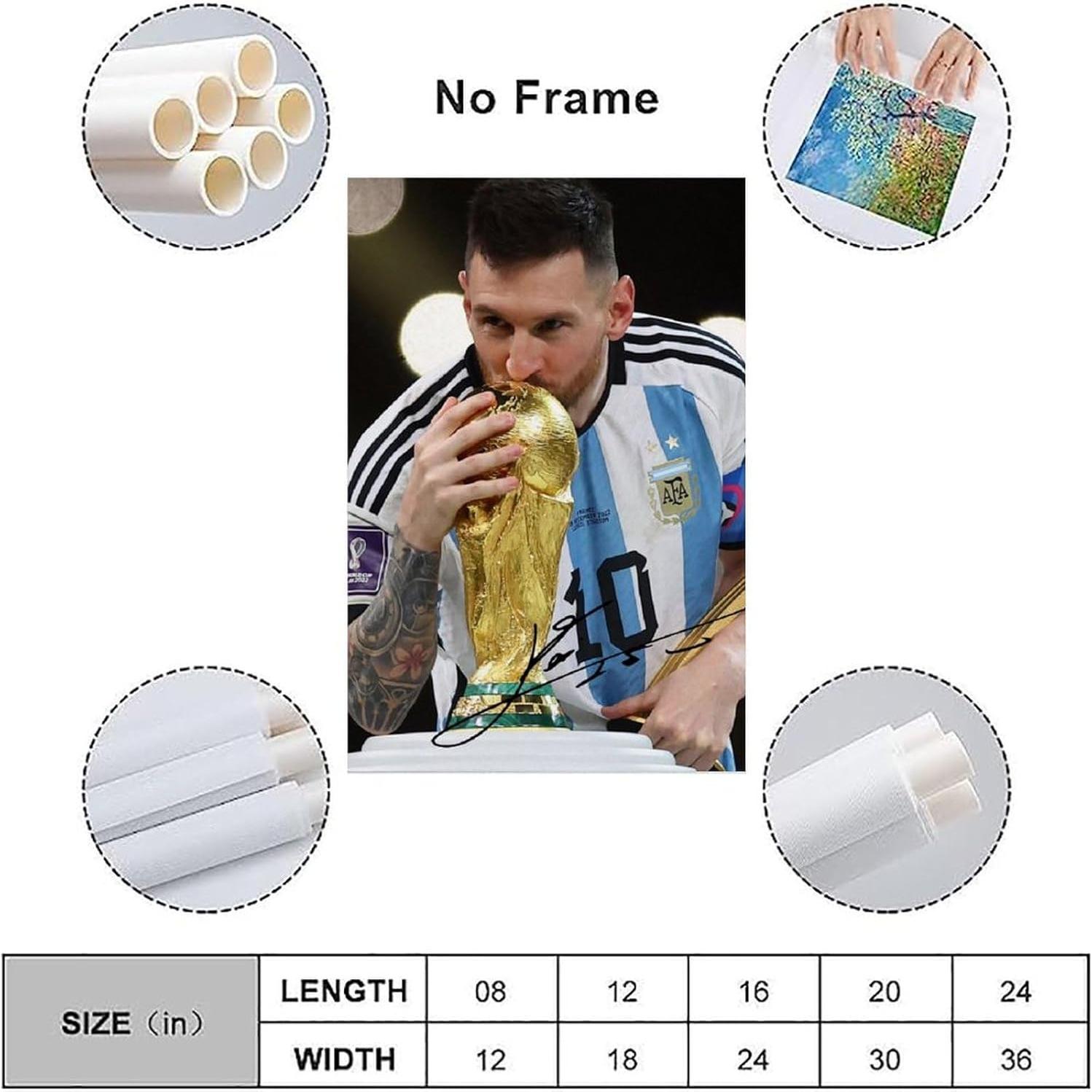 Póster Decorativo Lienzo Lionel Messi 20x30cm Sin Marco