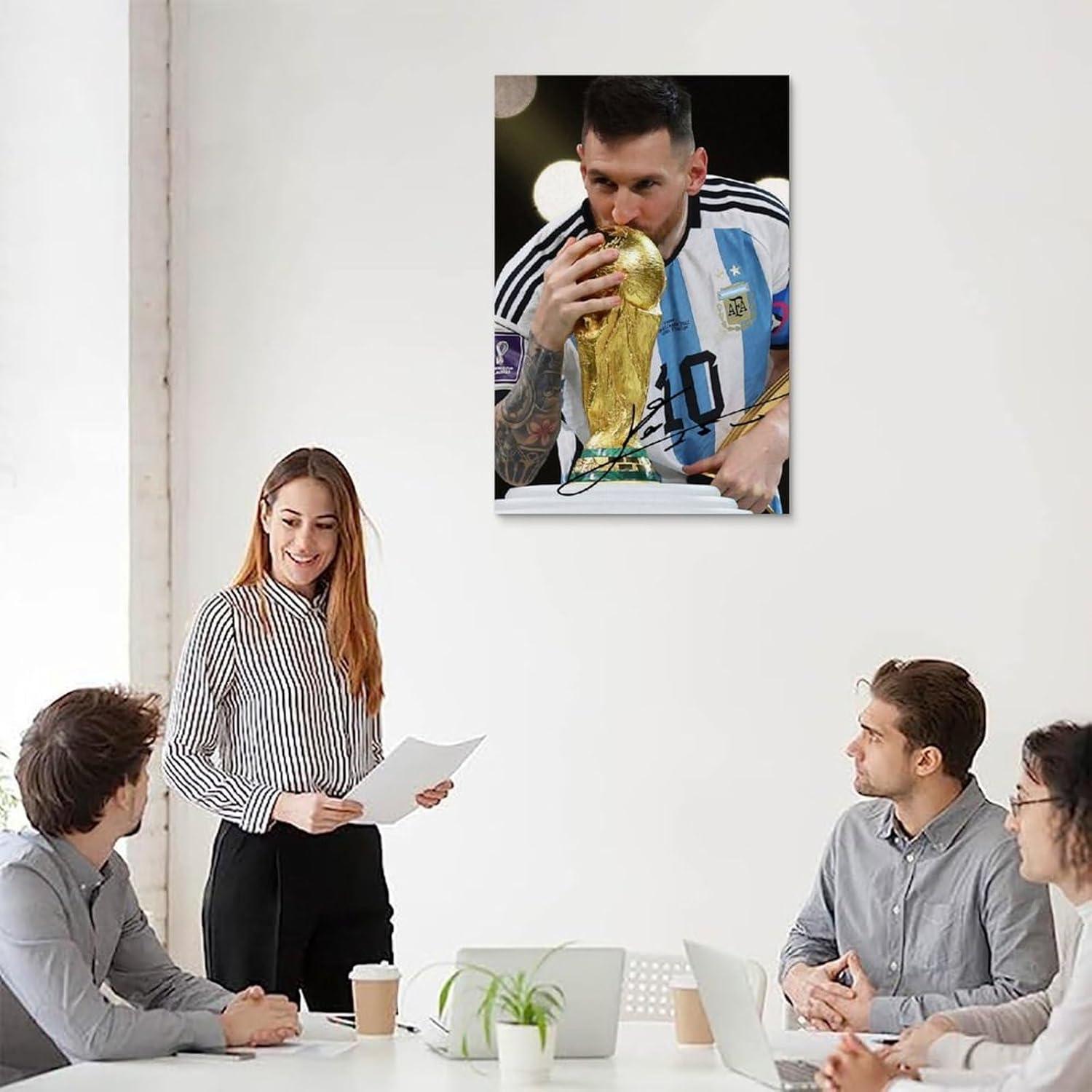 Póster Decorativo Lienzo Lionel Messi 20x30cm Sin Marco