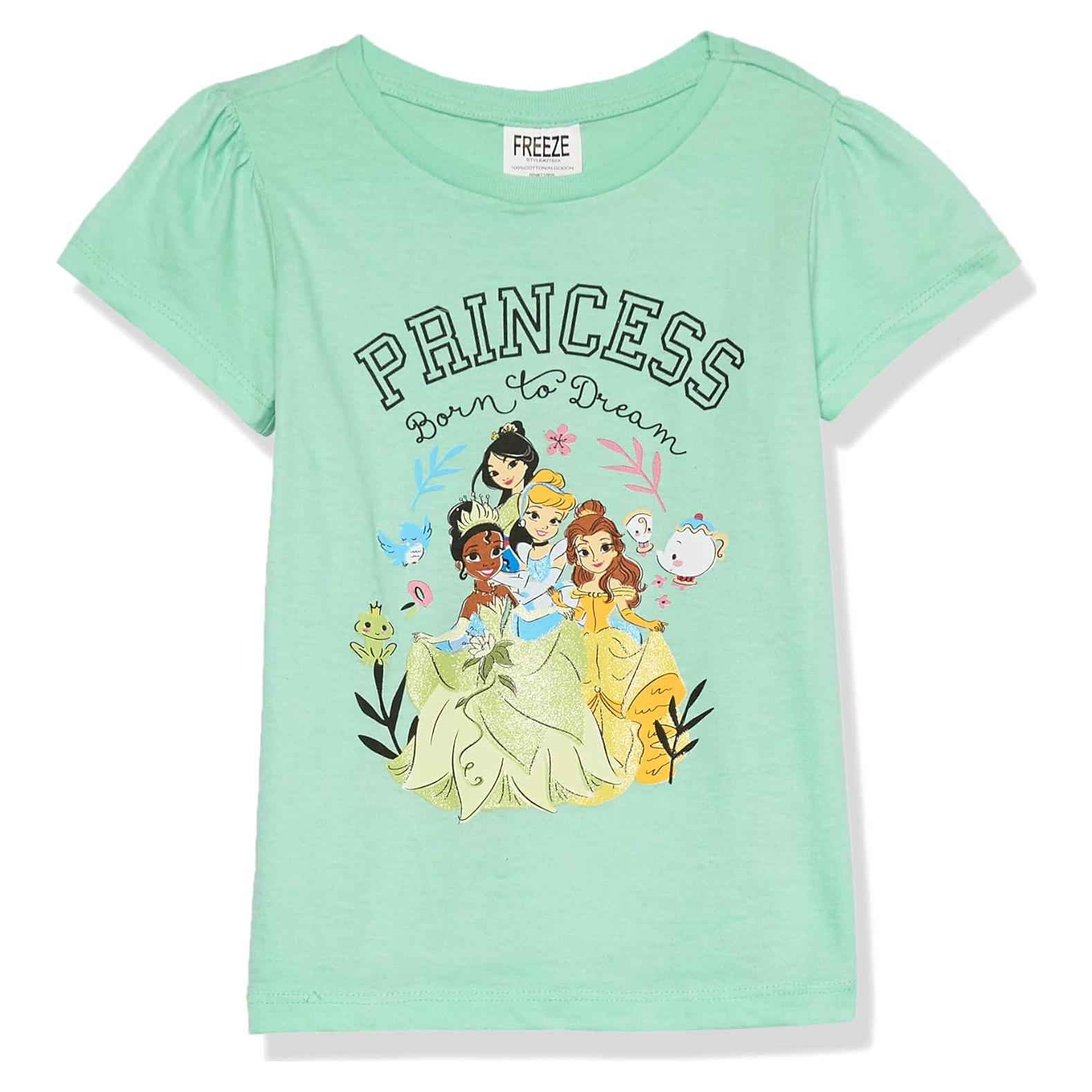 Camiseta Niñas Disney Princesas - Cenicienta, Bella, Tiana